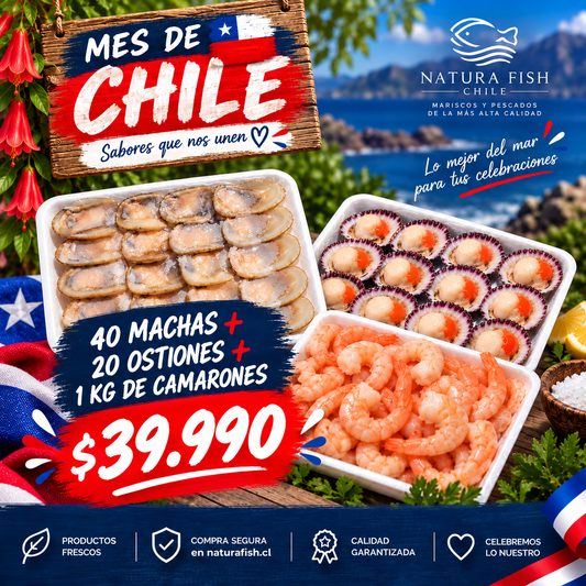 Mes 🇨🇱 40 Machas + 20 Ostiones + Camarones