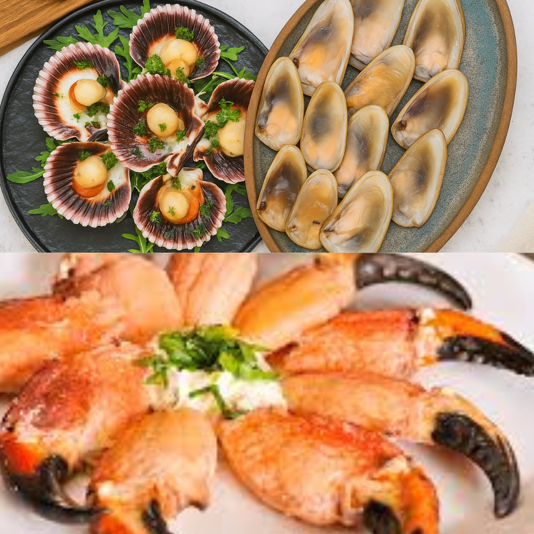 20 Machas + 10 Ostiones +Pinzas Jaiba Kg